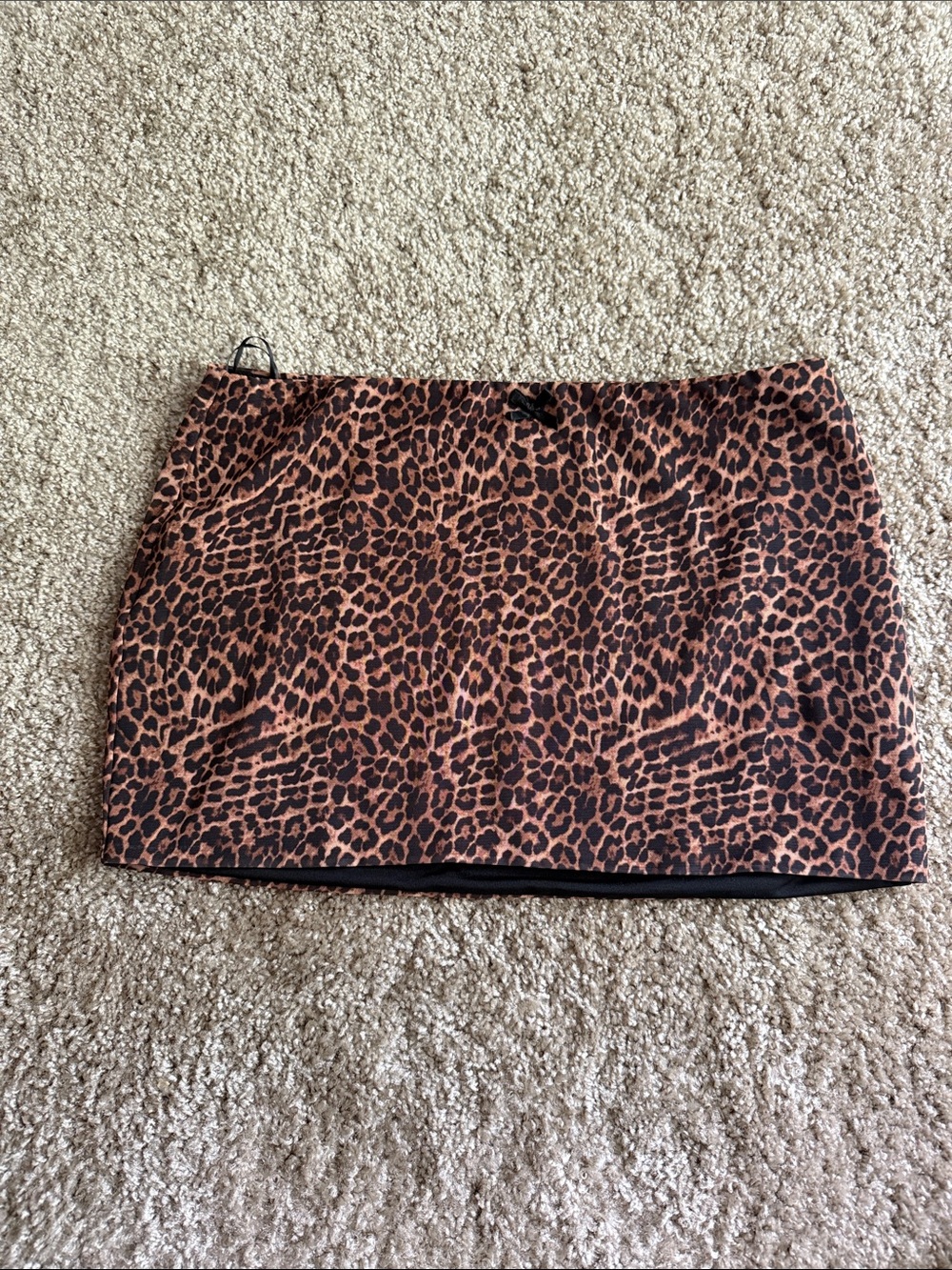 Edikted Leopard Print Mini Skirt in Brown